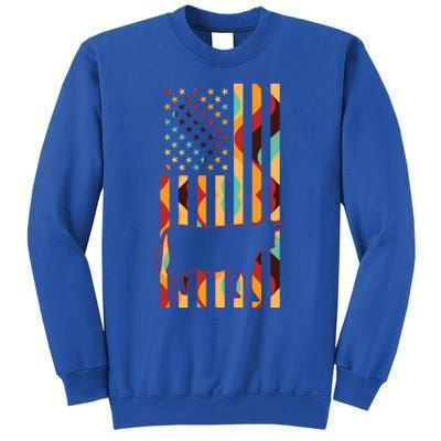 Cow Tie Dye American Flag Cow Farm Farming Gift Tall Sweatshirt