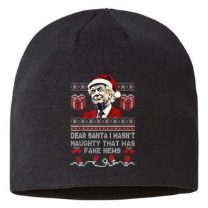 Christmas Trump Dear Santa Fake News Funny Xmas Sustainable Beanie