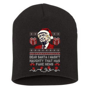 Christmas Trump Dear Santa Fake News Funny Xmas Short Acrylic Beanie