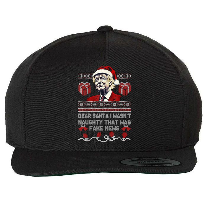 Christmas Trump Dear Santa Fake News Funny Xmas Wool Snapback Cap