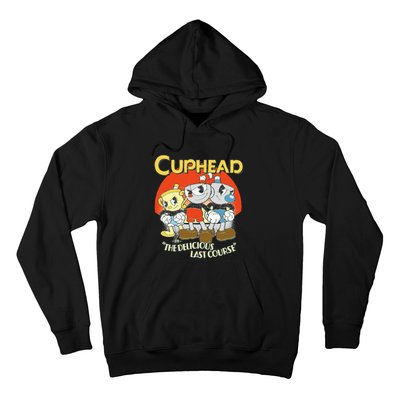 Cuphead The Delicious Last Course Group Poster Hoodie