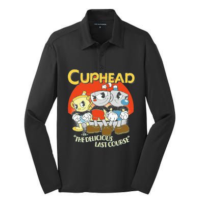 Cuphead The Delicious Last Course Group Poster Silk Touch Performance Long Sleeve Polo