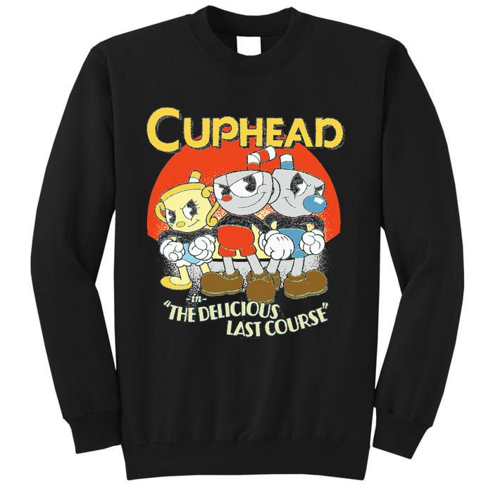 Cuphead The Delicious Last Course Group Poster Tall Sweatshirt