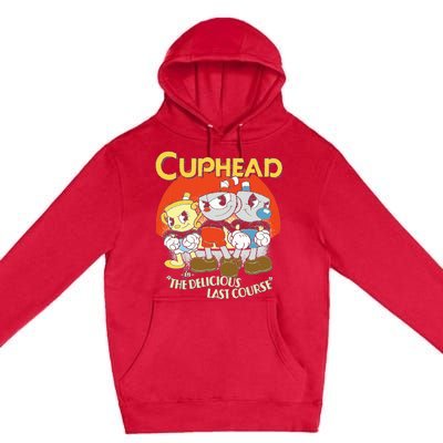 Cuphead The Delicious Last Course Group Poster Premium Pullover Hoodie