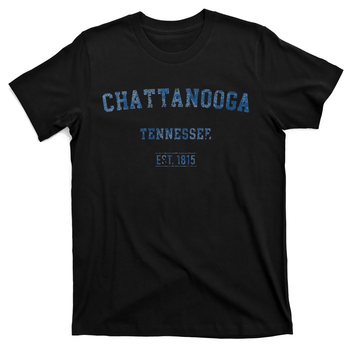 Chattanooga Tennessee Distressed Text Sport Style T-Shirt