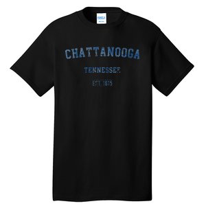 Chattanooga Tennessee Distressed Text Sport Style Tall T-Shirt