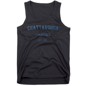 Chattanooga Tennessee Distressed Text Sport Style Tank Top