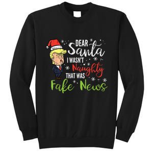 Christmas Trump Dear Santa Fake News Funny Xmas Tall Sweatshirt