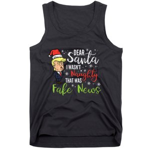 Christmas Trump Dear Santa Fake News Funny Xmas Tank Top