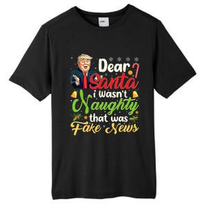 Christmas Trump Dear Santa Fake News Tall Fusion ChromaSoft Performance T-Shirt