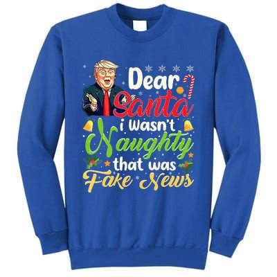 Christmas Trump Dear Santa Fake News Tall Sweatshirt