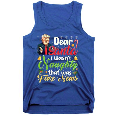 Christmas Trump Dear Santa Fake News Tank Top