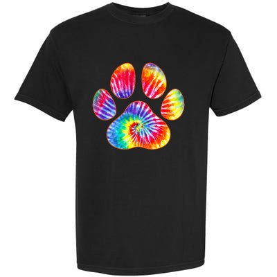 Cute Tie Dye Paw Print Pet Owner Paw Print Tie Dye Dog Lover Garment-Dyed Heavyweight T-Shirt