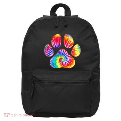 Cute Tie Dye Paw Print Pet Owner Paw Print Tie Dye Dog Lover 16 in Basic Backpack