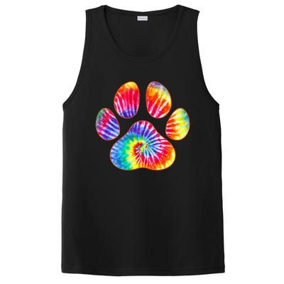 Cute Tie Dye Paw Print Pet Owner Paw Print Tie Dye Dog Lover PosiCharge Competitor Tank