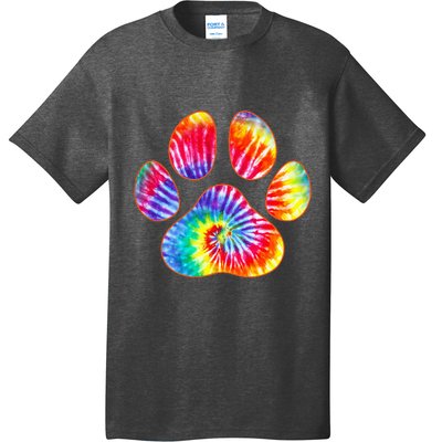 Cute Tie Dye Paw Print Pet Owner Paw Print Tie Dye Dog Lover T-Shirt