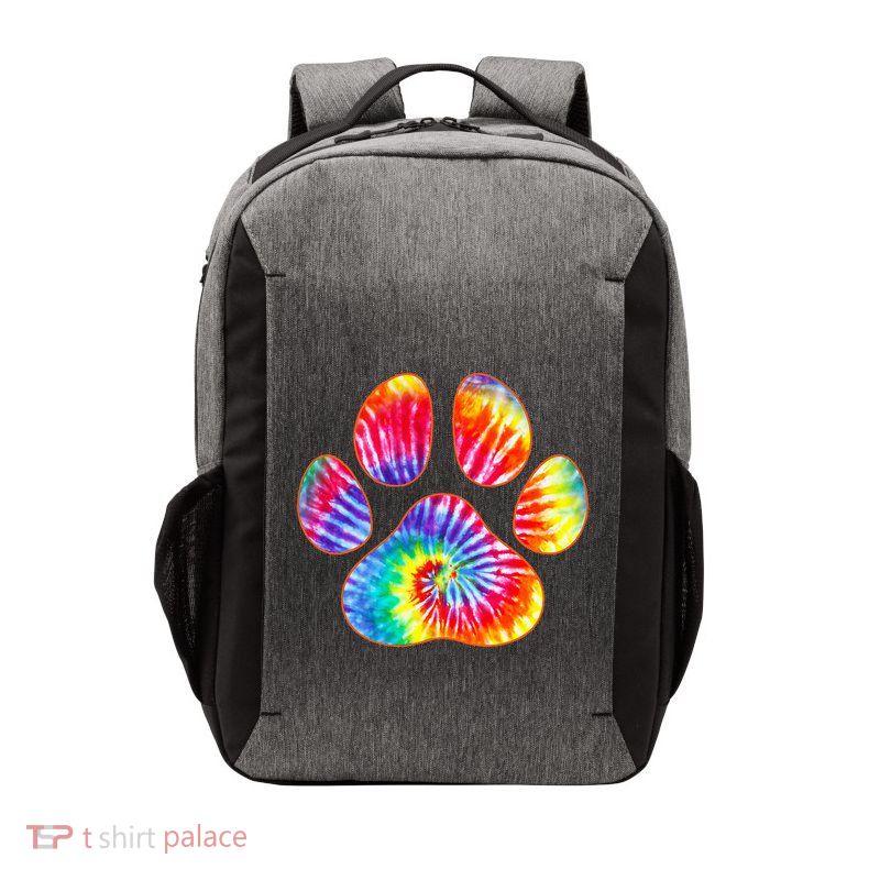 Cute Tie Dye Paw Print Pet Owner Paw Print Tie Dye Dog Lover Vector Backpack