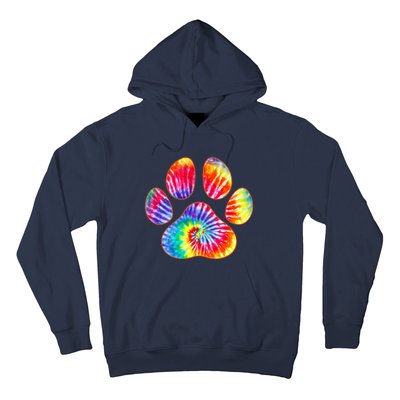 Cute Tie Dye Paw Print Pet Owner Paw Print Tie Dye Dog Lover Hoodie