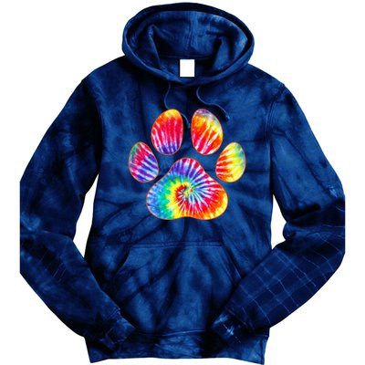 Cute Tie Dye Paw Print Pet Owner Paw Print Tie Dye Dog Lover Tie Dye Hoodie