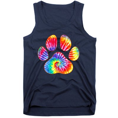 Cute Tie Dye Paw Print Pet Owner Paw Print Tie Dye Dog Lover Tank Top