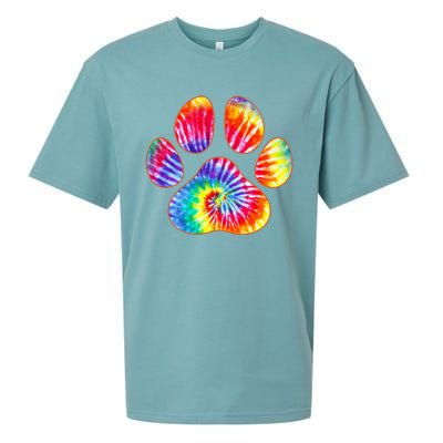 Cute Tie Dye Paw Print Pet Owner Paw Print Tie Dye Dog Lover Sueded Cloud Jersey T-Shirt