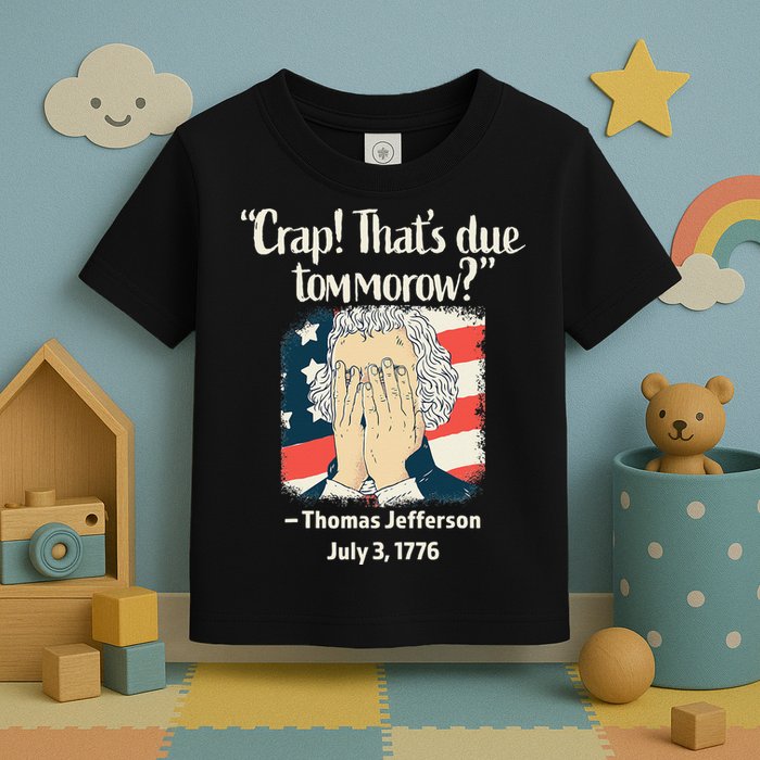 Crap That's Due Tomorrow Thomas Jefferson 4th of July 1776 Toddler T-Shirt
