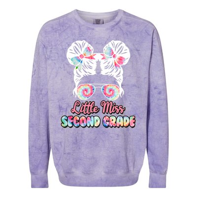 Cute Tie Dye Little Miss Second Grade Colorblast Crewneck Sweatshirt