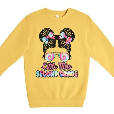 Cute Tie Dye Little Miss Second Grade Premium Crewneck Sweatshirt