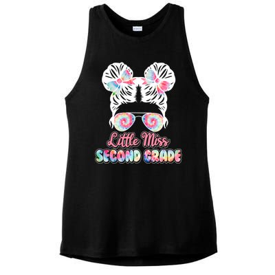 Cute Tie Dye Little Miss Second Grade Ladies PosiCharge Tri-Blend Wicking Tank