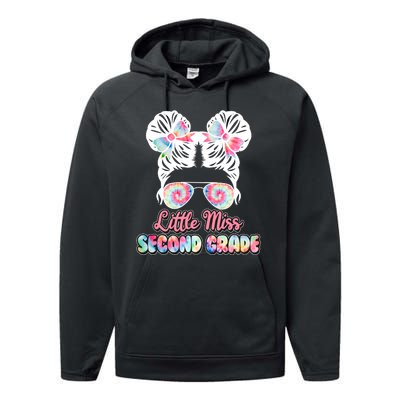 Cute Tie Dye Little Miss Second Grade Performance Fleece Hoodie