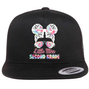 Cute Tie Dye Little Miss Second Grade Flat Bill Trucker Hat