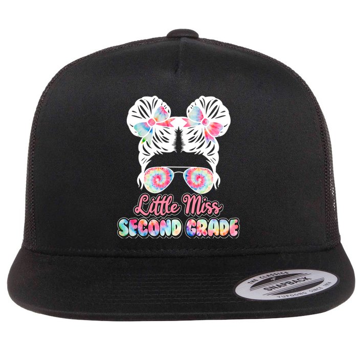 Cute Tie Dye Little Miss Second Grade Flat Bill Trucker Hat