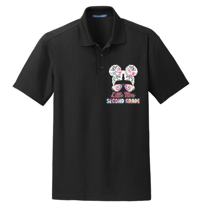 Cute Tie Dye Little Miss Second Grade Dry Zone Grid Polo