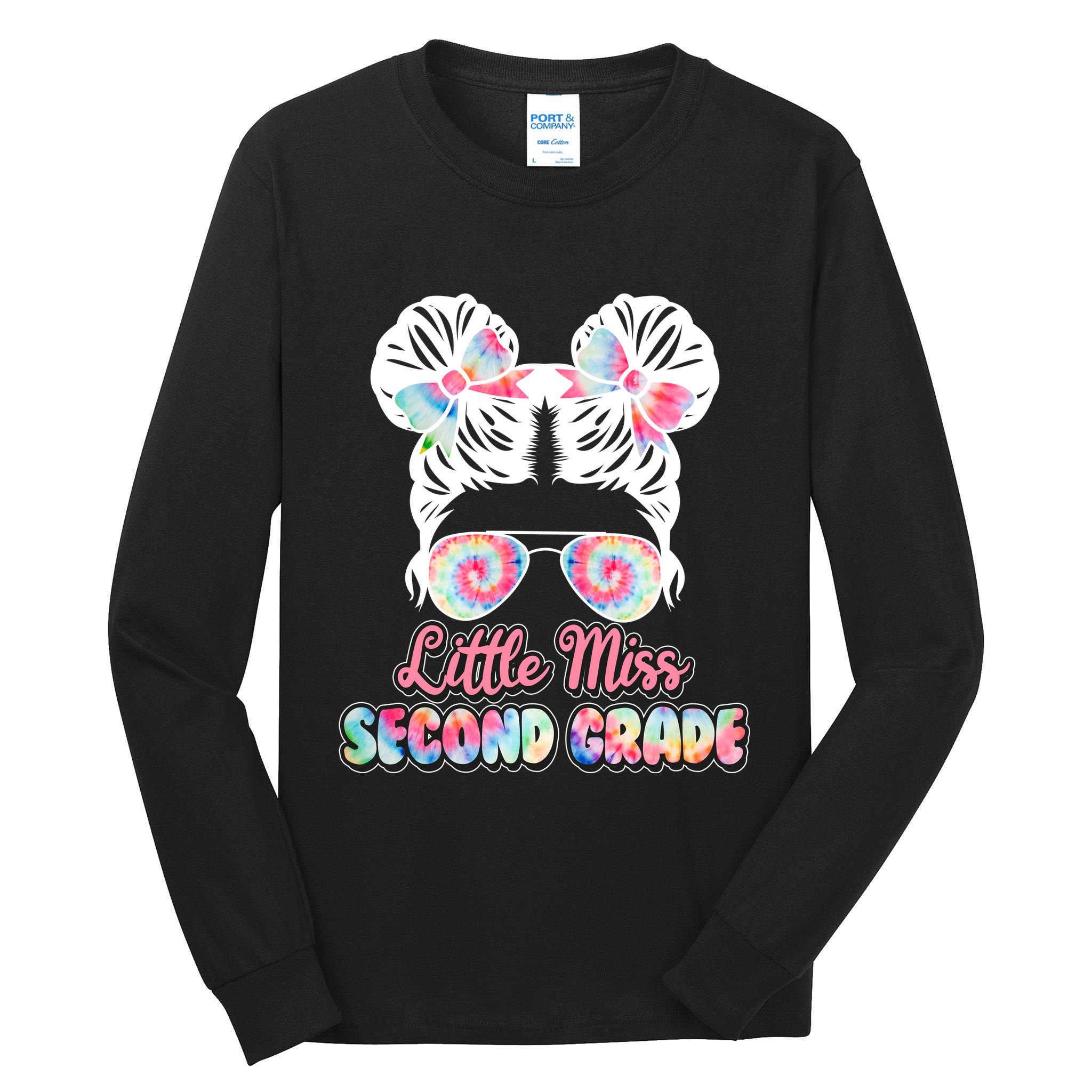 Cute Tie Dye Little Miss Second Grade Tall Long Sleeve T-Shirt