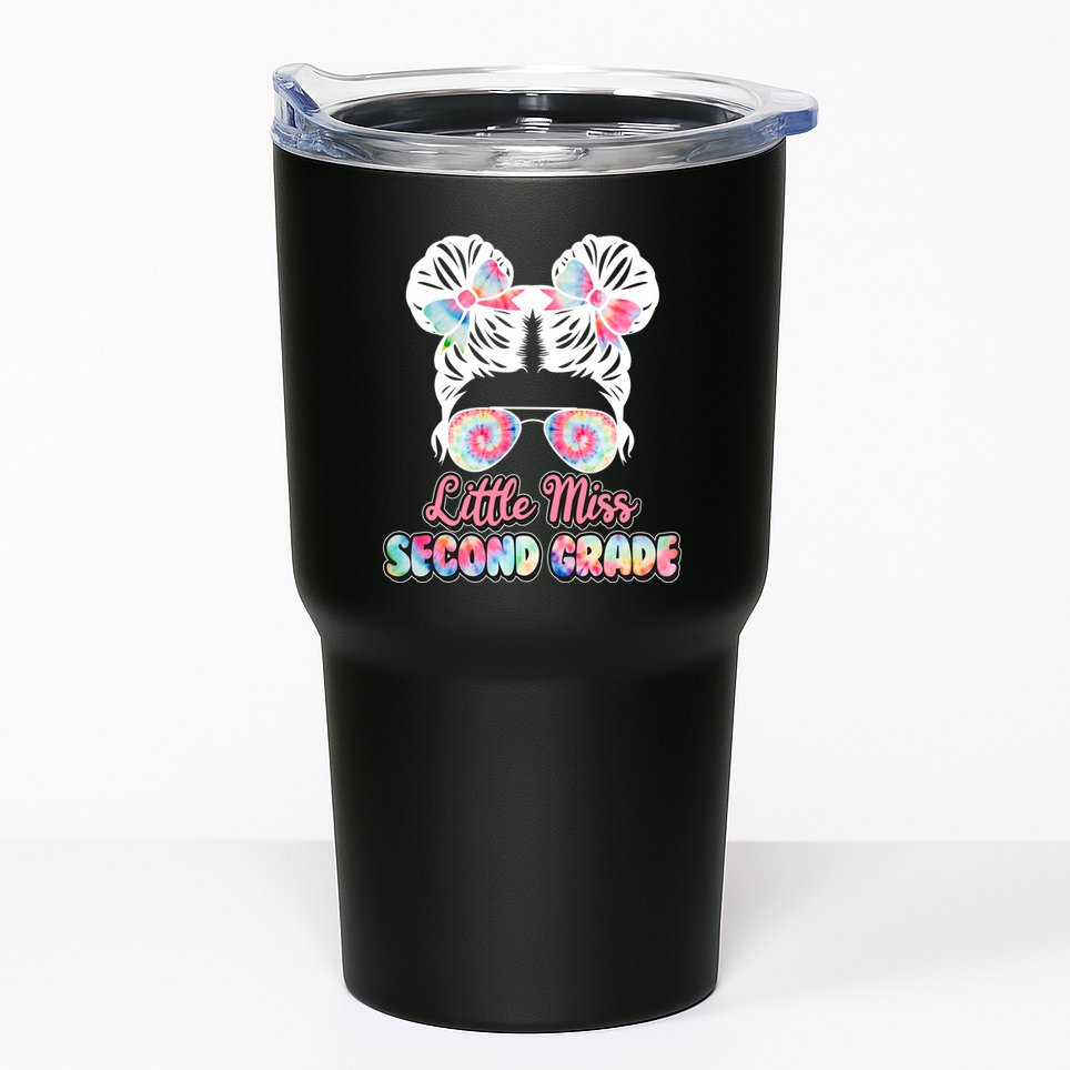 Cute Tie Dye Little Miss Second Grade Tumbler