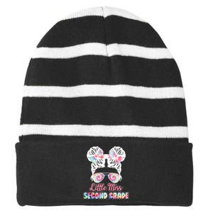 Cute Tie Dye Little Miss Second Grade Striped Beanie with Solid Band