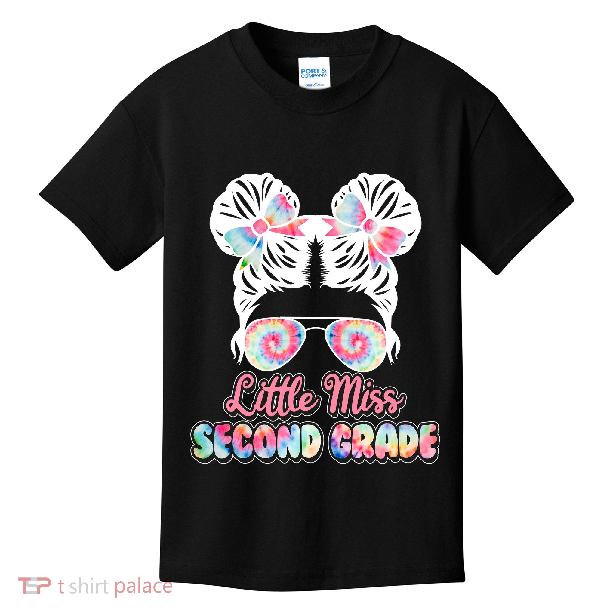 Cute Tie Dye Little Miss Second Grade Kids T-Shirt