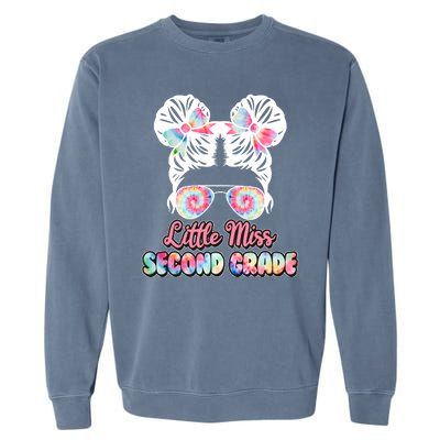 Cute Tie Dye Little Miss Second Grade Garment-Dyed Sweatshirt