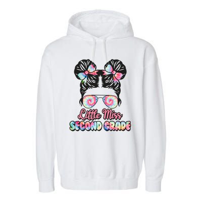 Cute Tie Dye Little Miss Second Grade Garment-Dyed Fleece Hoodie