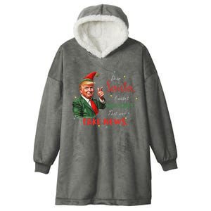 Christmas Trump Dear Santa Fake News Hooded Wearable Blanket