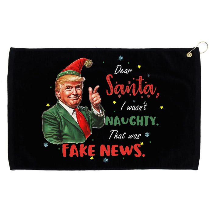 Christmas Trump Dear Santa Fake News Funny Xmas Trump 47 Grommeted Golf Towel