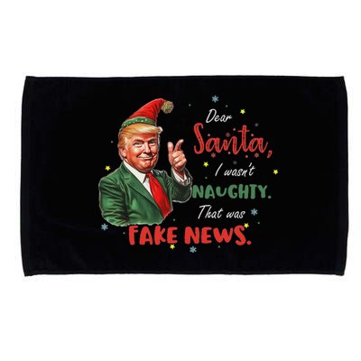 Christmas Trump Dear Santa Fake News Funny Xmas Trump 47 Microfiber Hand Towel