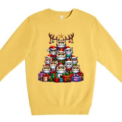 Christmas Tree Exotic Shorthair Shorthaired Persian Premium Crewneck Sweatshirt