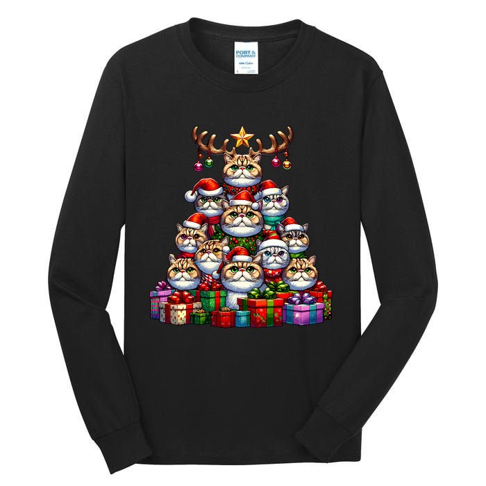 Christmas Tree Exotic Shorthair Shorthaired Persian Tall Long Sleeve T-Shirt