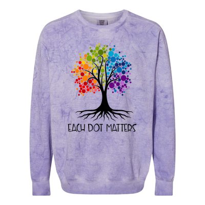 Colorful Tree Each Dot Matters Dot Day Polka Dot Gift Colorblast Crewneck Sweatshirt