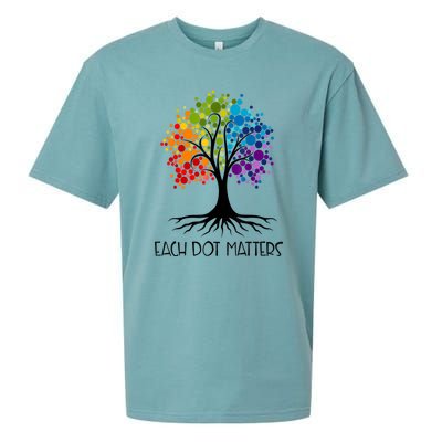 Colorful Tree Each Dot Matters Dot Day Polka Dot Gift Sueded Cloud Jersey T-Shirt