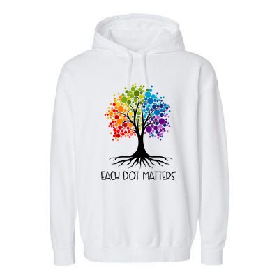 Colorful Tree Each Dot Matters Dot Day Polka Dot Gift Garment-Dyed Fleece Hoodie