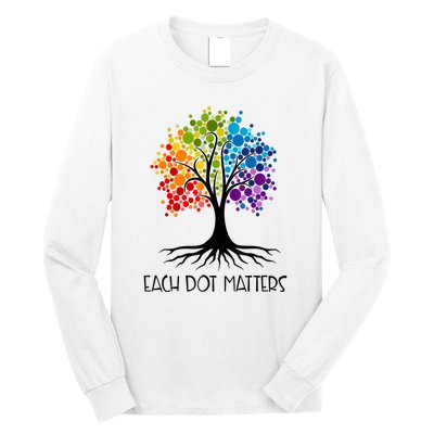 Colorful Tree Each Dot Matters Dot Day Polka Dot Gift Long Sleeve Shirt