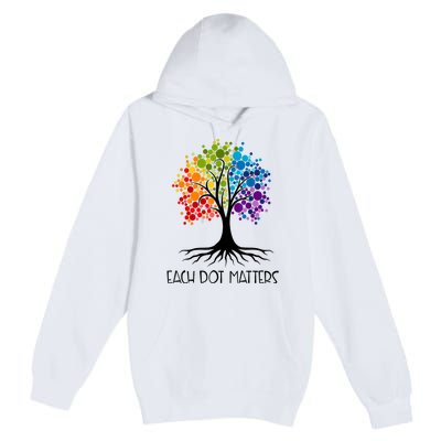 Colorful Tree Each Dot Matters Dot Day Polka Dot Gift Premium Pullover Hoodie