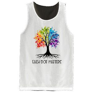 Colorful Tree Each Dot Matters Dot Day Polka Dot Gift Mesh Reversible Basketball Jersey Tank